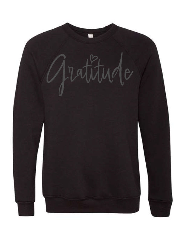 Gratitude script- crew neck sweatshirt
